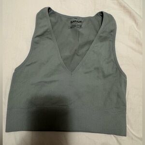 Garage V-neck Ribbed Athletic Bra Top